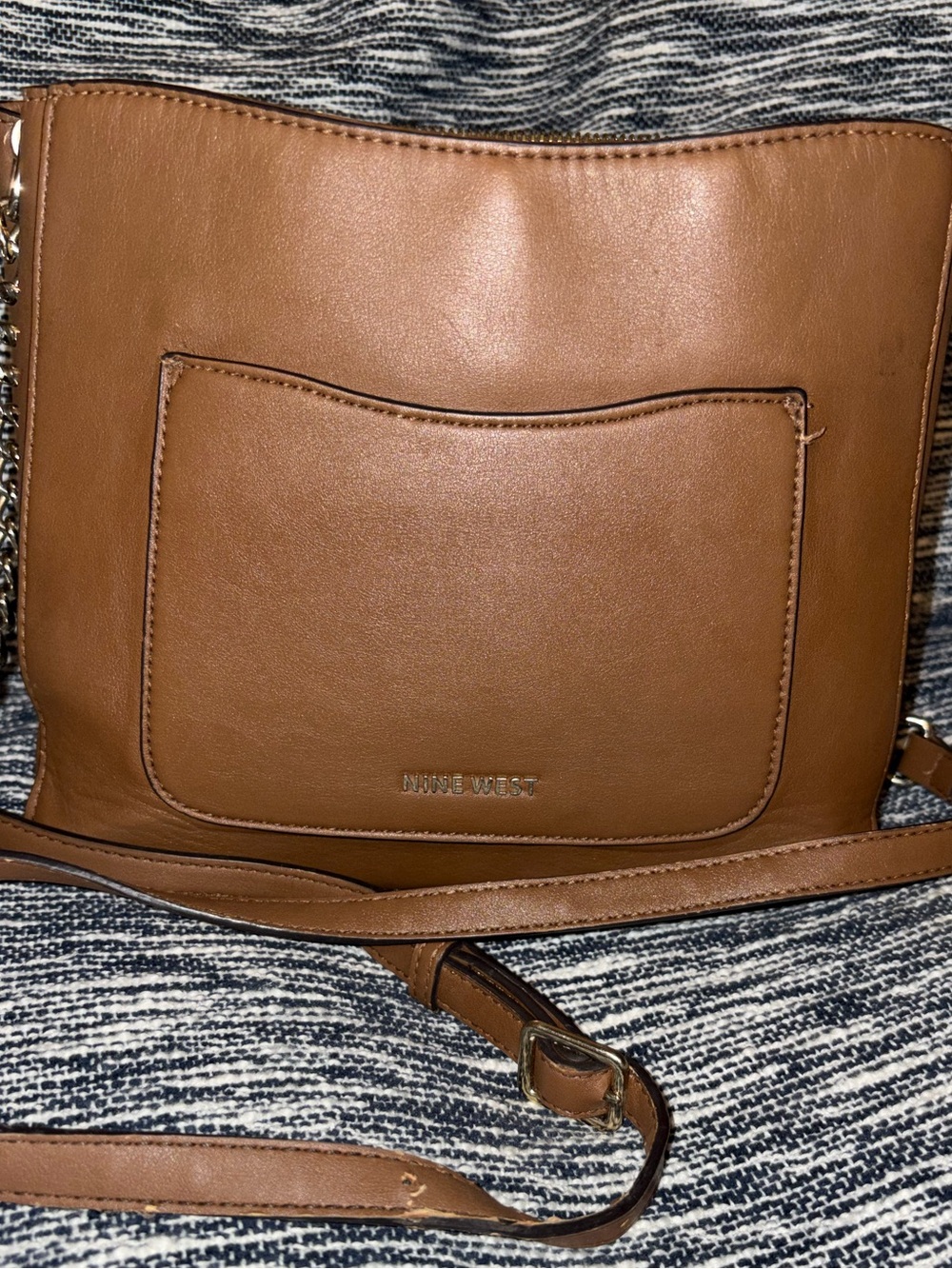 Anne Klein Tan Leather Crossbody with Front Pocket